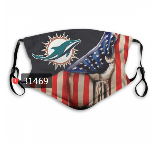 NFL 2020 Miami Dolphins 117 Dust mask with filter->nfl dust mask->Sports Accessory